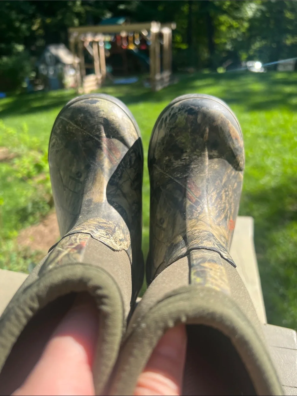 Bogs Kids Waterproof Pull-On Boots in Olive Green Camo